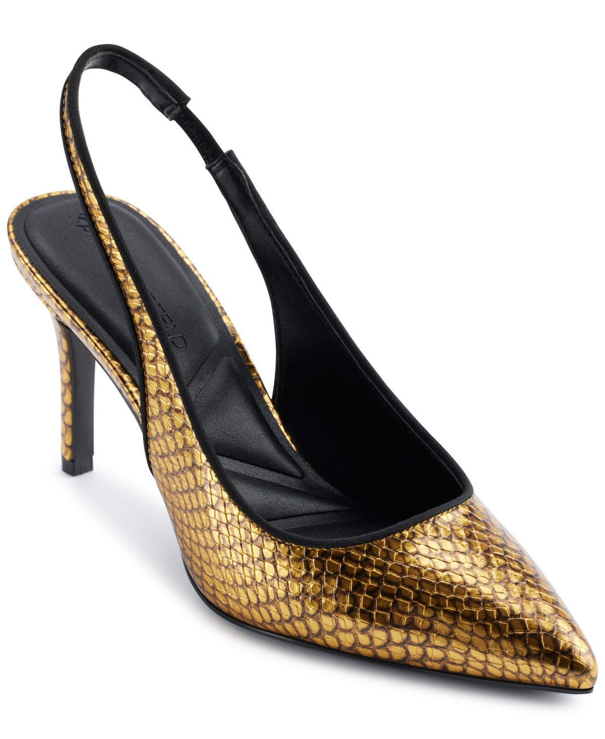 Karl Lagerfeld Paris Women's Rosalyn Slingback Pumps - Gold, Black | Macy's