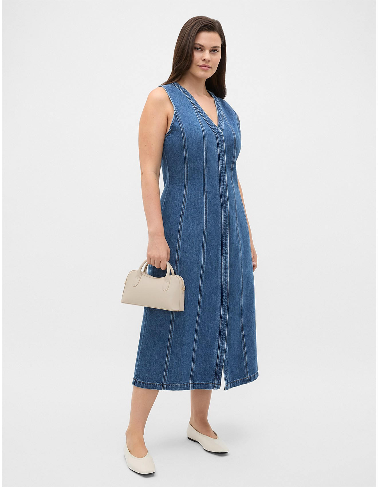 DENIM ALINE MIDI DRESS | David Jones (Australia & New Zealand)