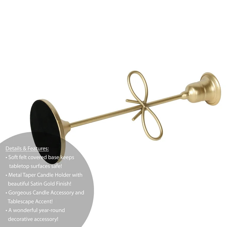 Home Decor Collection Sterling & Noble Home Gold Metal 9.06" Taper Tabletop Indoor Candle Holder,... | Walmart (US)