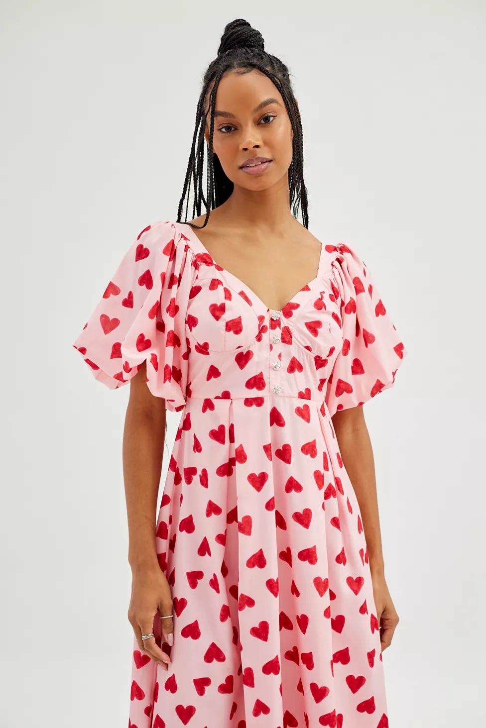 Sister Jane Cherish Heart Print Midi Dress | Urban Outfitters (US and RoW)
