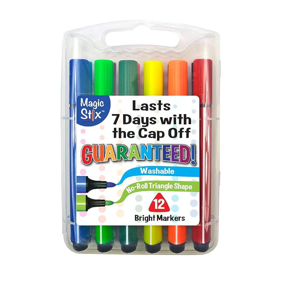 The Pencil Grip Magic Tri Stix, Non-Toxic and Washable Markers For Kids, 12 Assorted Markers, TPG... | Amazon (US)