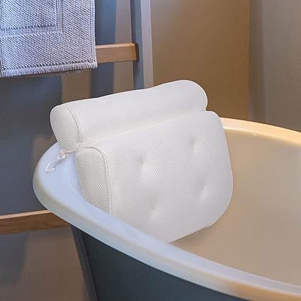 PENGZHAN Bath Pillow Bathtub Pillow with 6 Non-Slip Suction Cups, Bathtub Spa Pillow with 4D Air ... | Amazon (US)