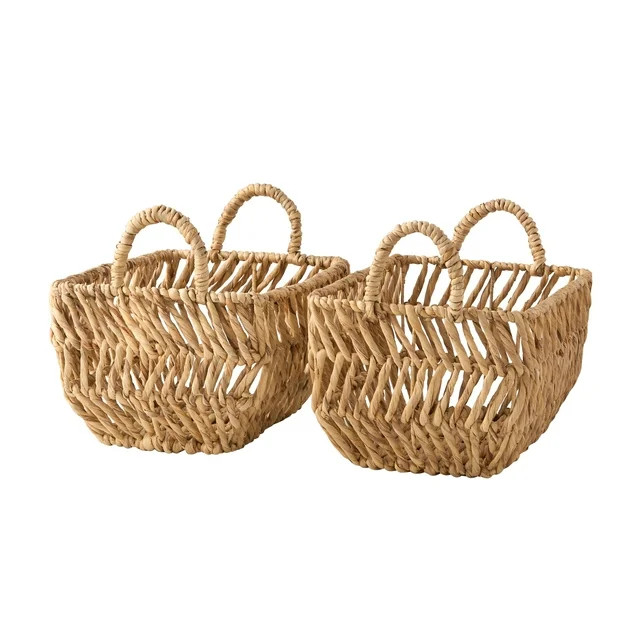 Dave & Jenny Marrs for Better Homes & Gardens Natural Water Hyacinth Baskets, Set of 2 | Walmart (US)