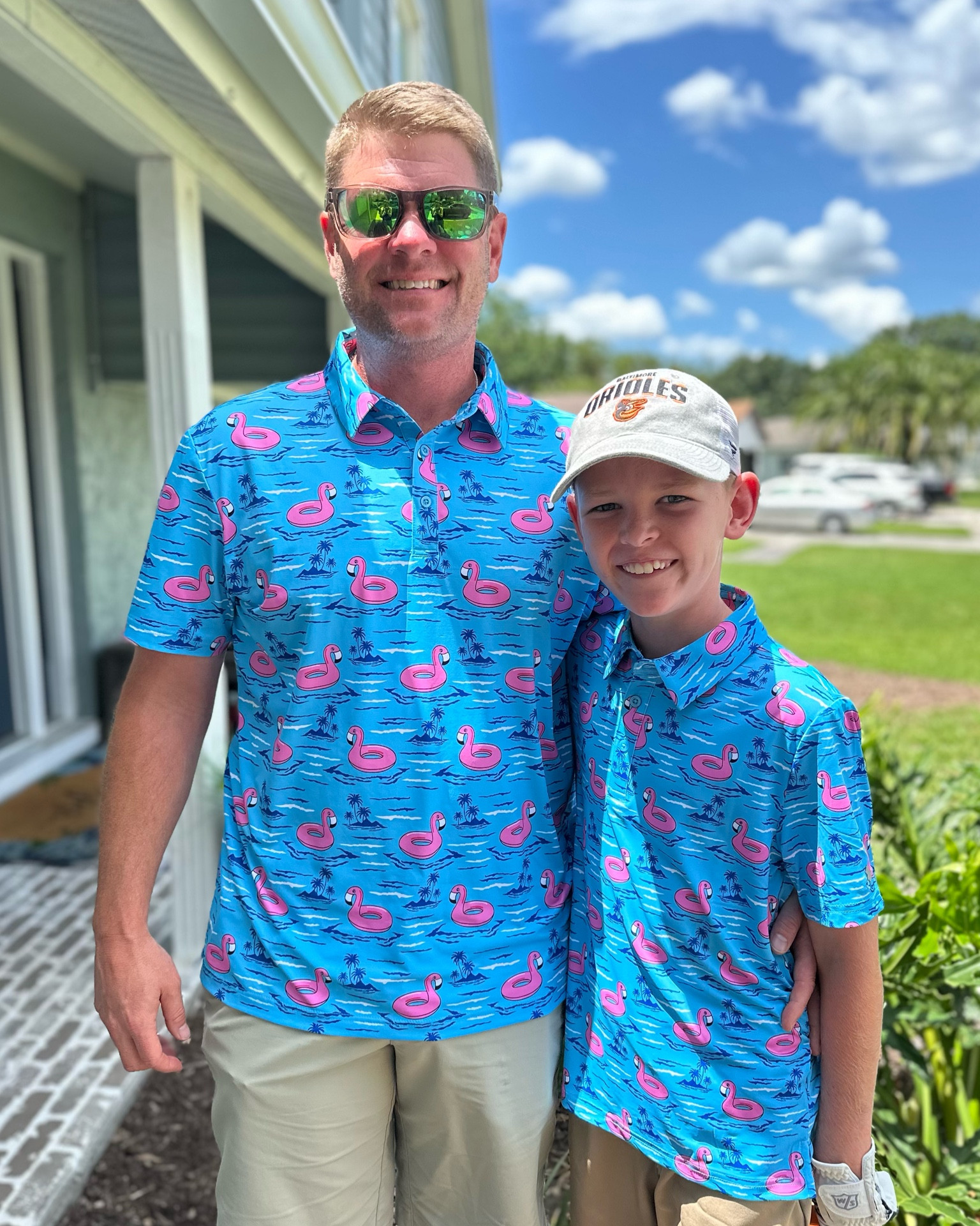 Headed to the golf course in their matching performance polos from Birdie Bound! ⛳️ #dad #son #golfday 

#LTKKids #LTKMens #LTKFamily