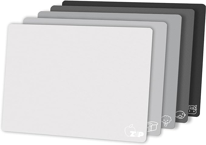 Flexible Plastic Cutting Board Set of 5 Gradient Color, Colorful Chopping Boards, BPA Free Mats, ... | Amazon (US)