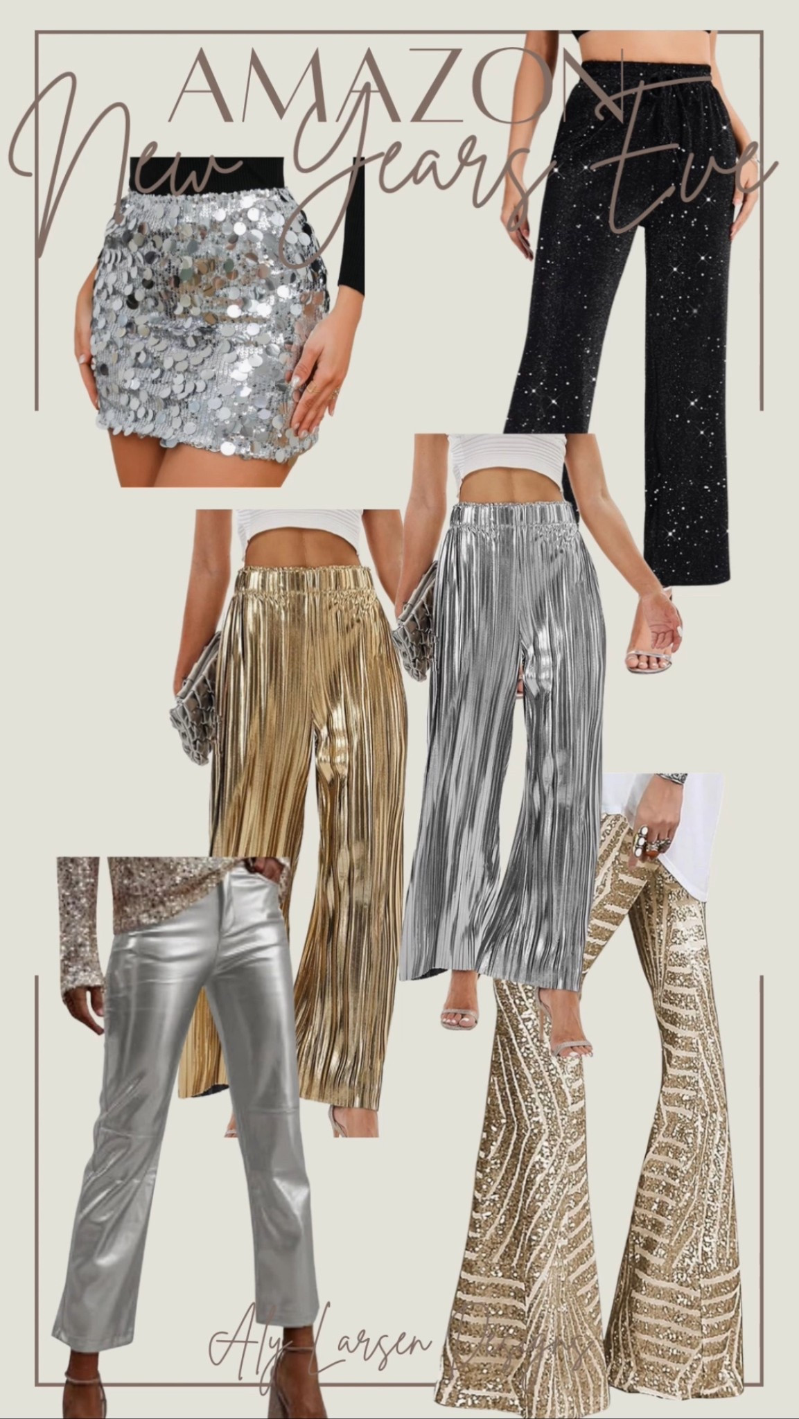 Sequin skirt, sequin pants, gold and silver pants for New Year’s Eve!
Amazon New Year’s Eve outfit ideas

#LTKHoliday #LTKootd