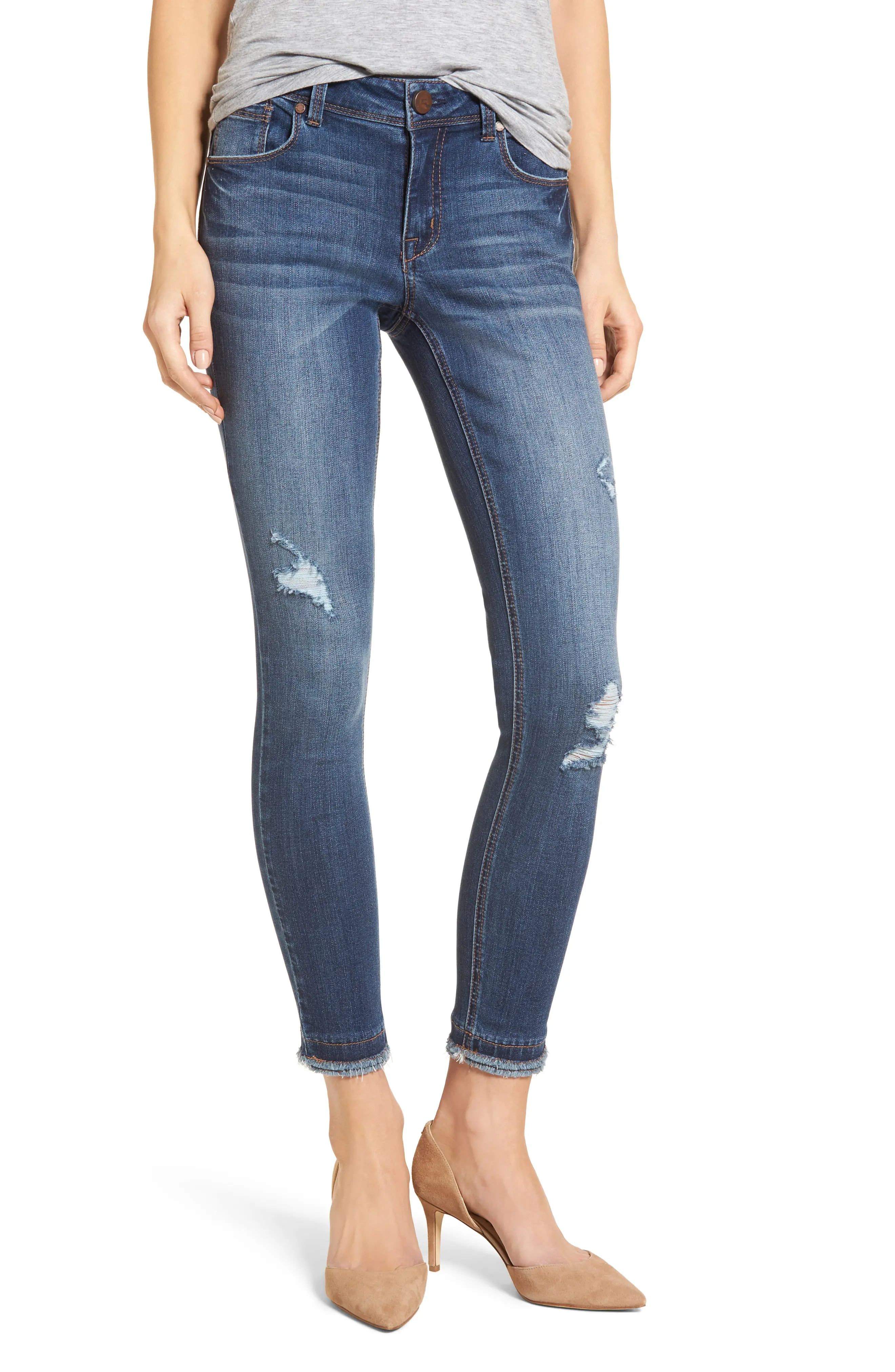 Double Fray Hem Skinny Jeans | Nordstrom