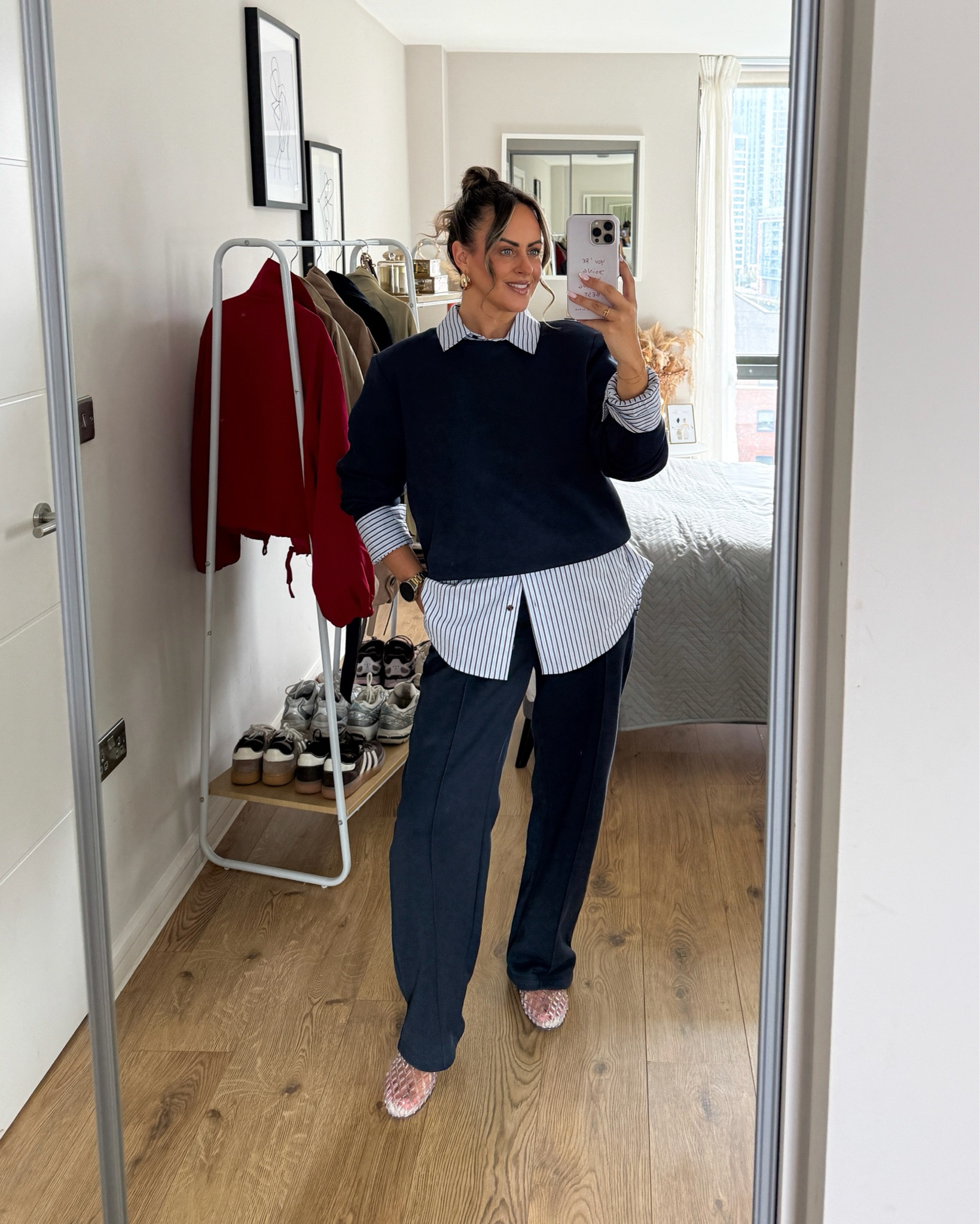 Primark navy tracksuit 
Sweatshirt - medium
Joggers - small
Shirt - medium

#LTKautumn #LTKuk #LTKworkwear