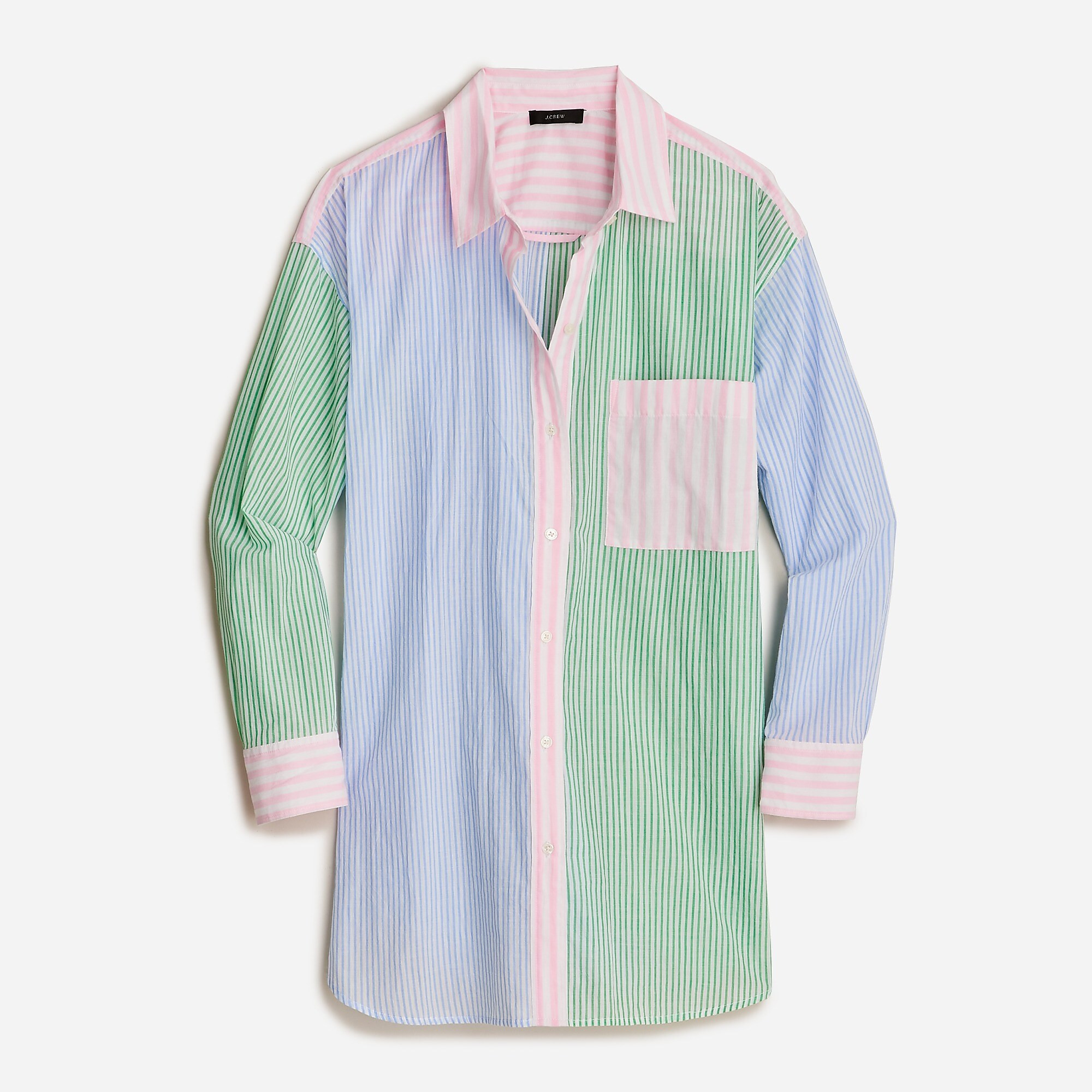 Button-up cotton voile beach shirt in cocktail stripe | J. Crew US