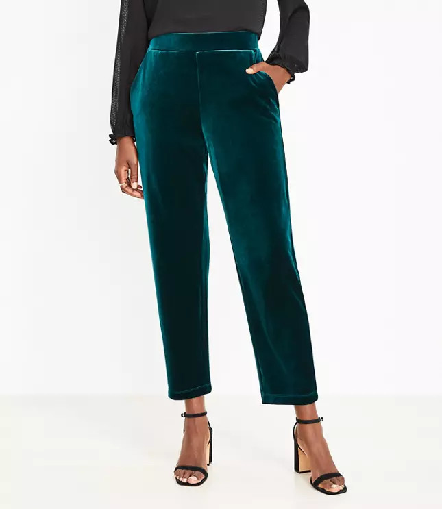 Velvet Pull On Slim Pants | LOFT