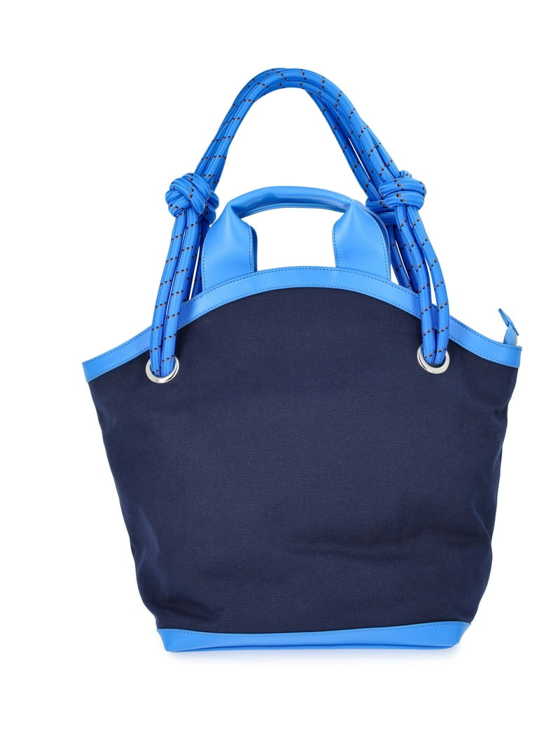 Free Assembly Women's Canvas Tote Bag, Navy/Blue | Walmart (US)