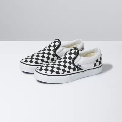 Vans Toddlers Checkerboard Slip-On (Black/Off White/White) | Vans (US)