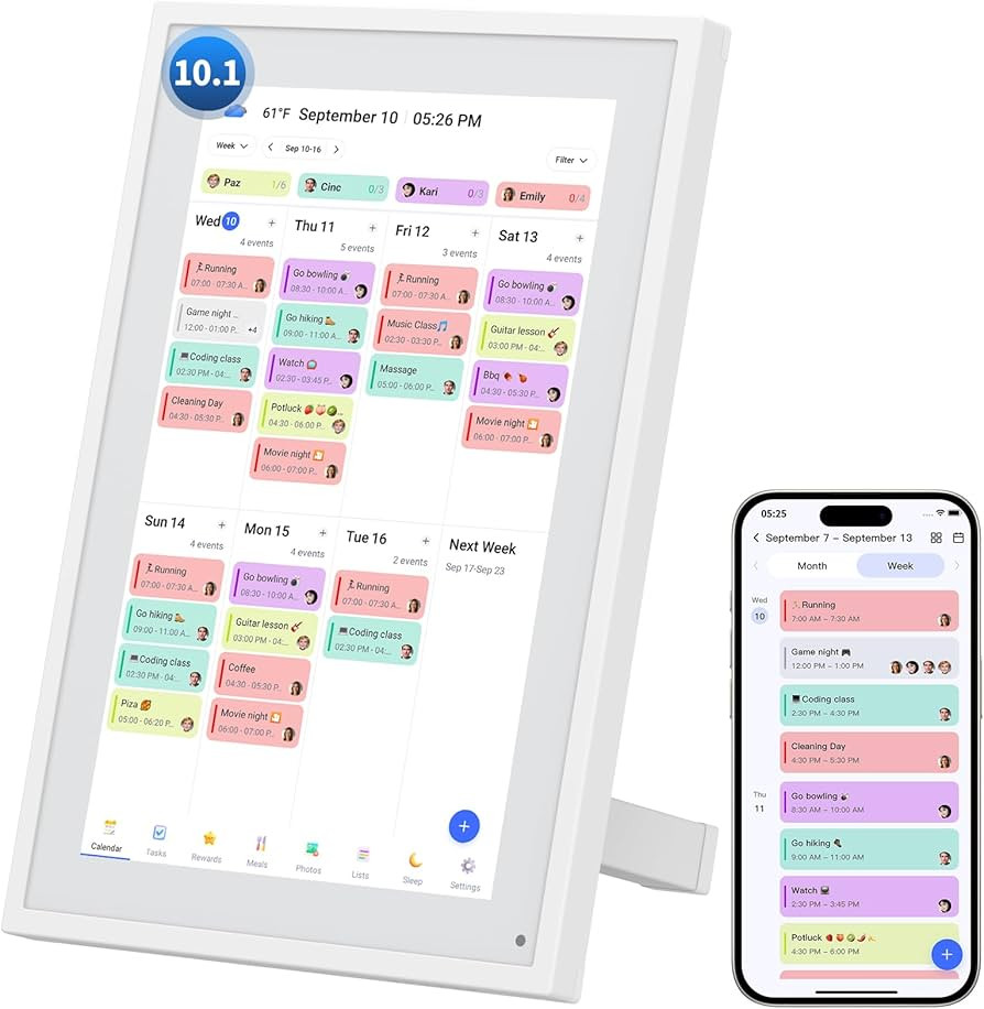 Calendar Digital 10.1 Inch, Digital Frame Combined Smart Touch Screen Electronic Wall Planner Fam... | Amazon (US)