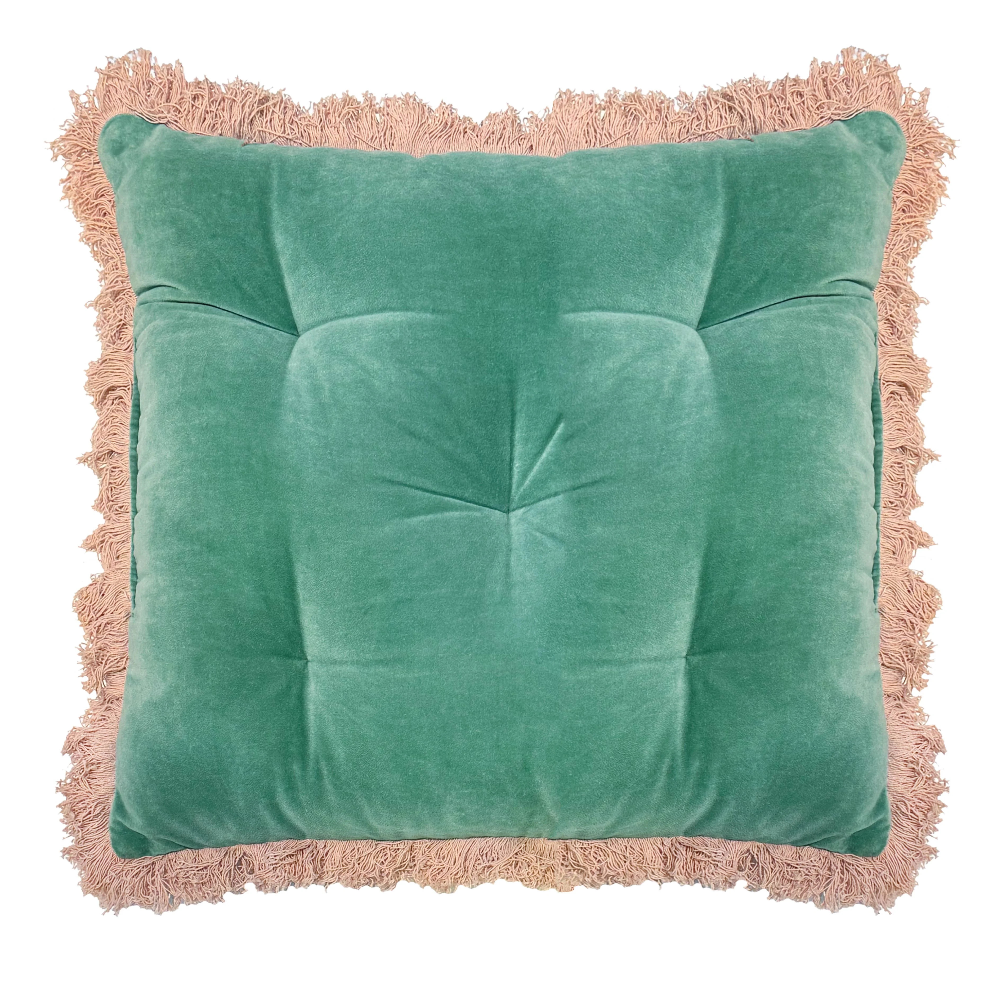 Home Decor Collection Green Fringe Floor Pillow | Walmart (US)