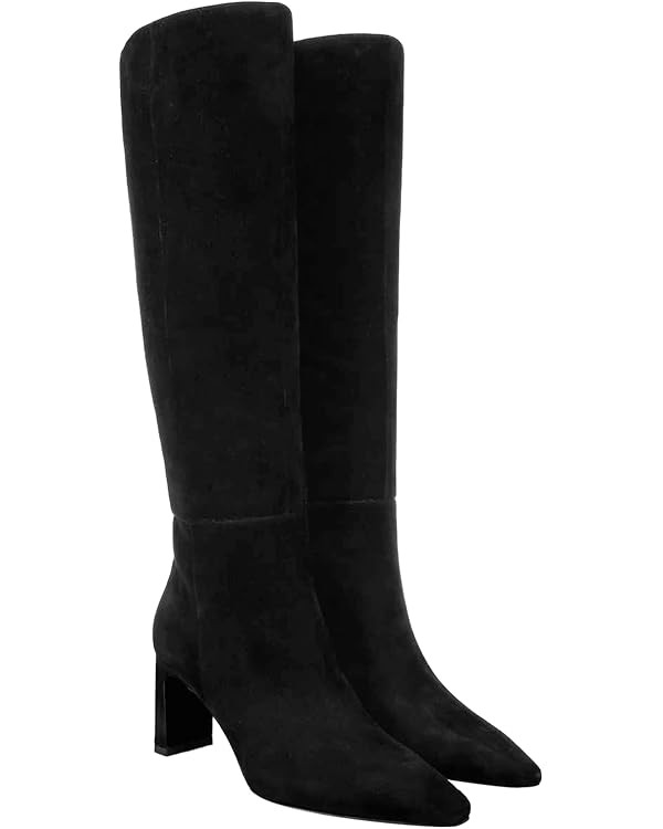 Coutgo Womens Knee High Boots Closed Pointed Toe Chunky Heel Tall Boots Side Zipper Fall Dress Bo... | Amazon (US)