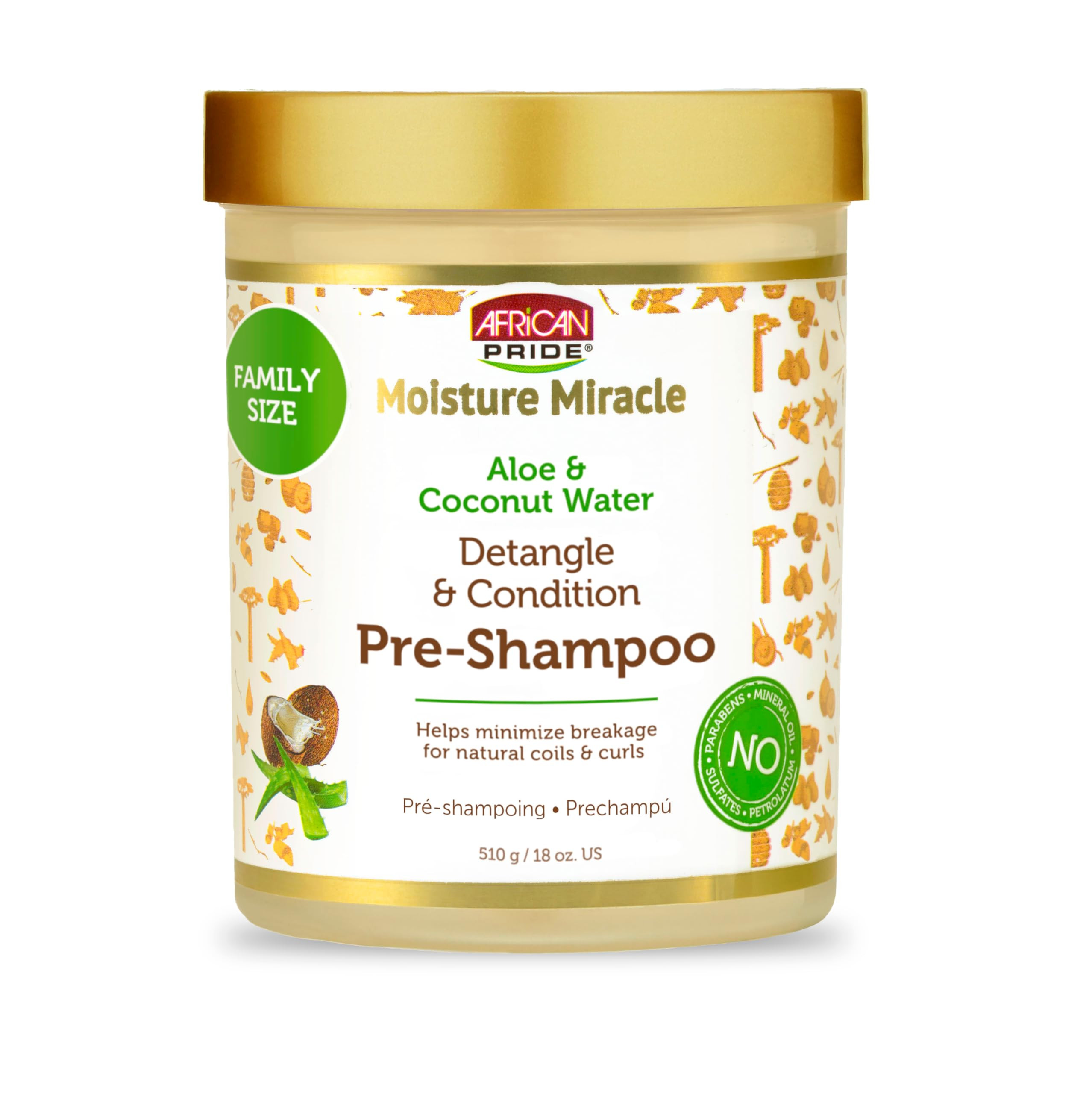 African Pride Moisture Miracle Pre-Shampoo Hair Detangler with Aloe & Coconut Water | Minimizes B... | Amazon (US)