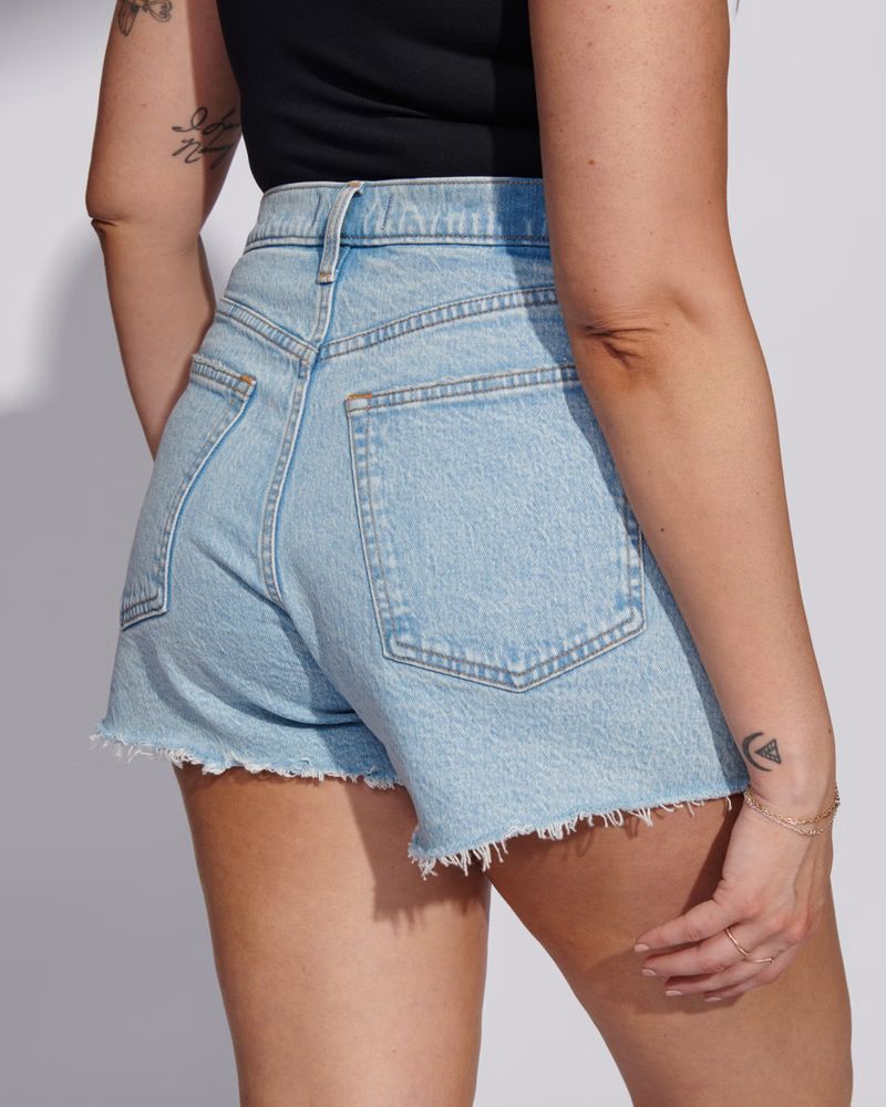 Women's High Rise 90s Cutoff Short | Women's Clearance | Abercrombie.com | Abercrombie & Fitch (US)