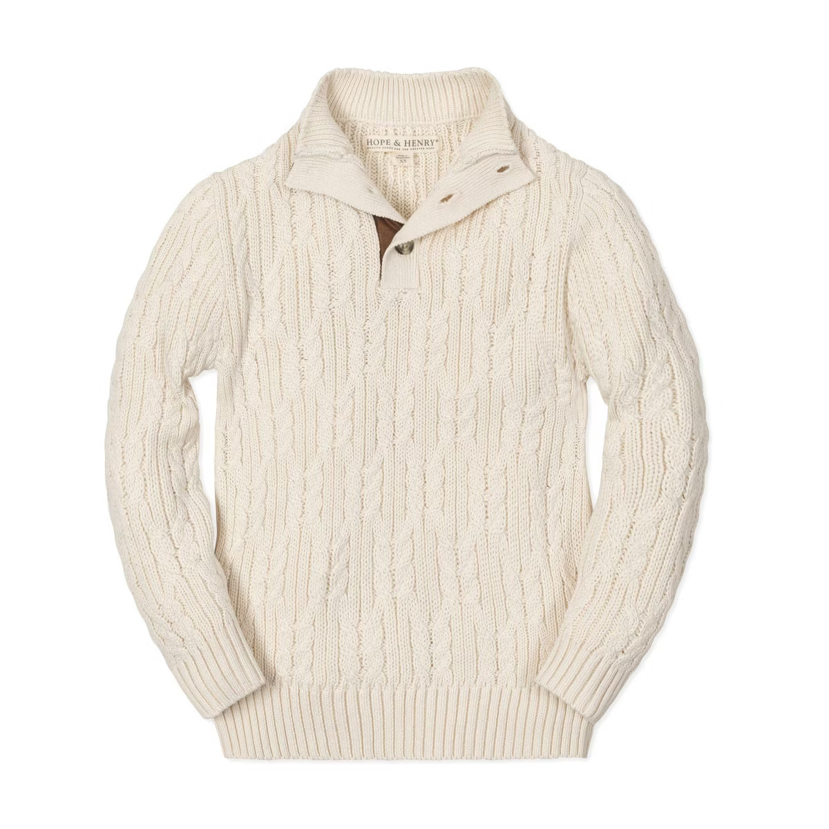 Boys' Organic Mock Neck Cable Sweater, Kids | Target