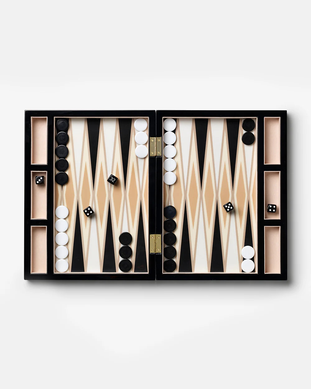 PRINTWORKS | Board Game, Lacquered Backgammon, Black | PRINTWORKS
