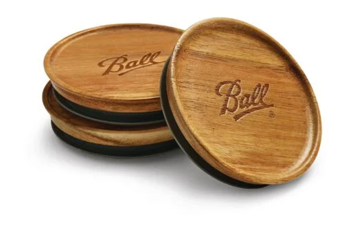 Ball Wooden Storage Lids, Wide Mouth, Ball Jar Lids, 3-Pack | Walmart (US)