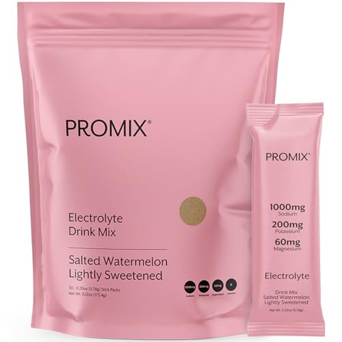 ProMix Nutrition Electrolytes Powder Hydration Packets - Himalayan Pink Salt, Magnesium, Potassium, Vitamin C - Salted Watermelon, Lightly Sweetened - 30 Servings (Pack of 30) | Amazon (US)