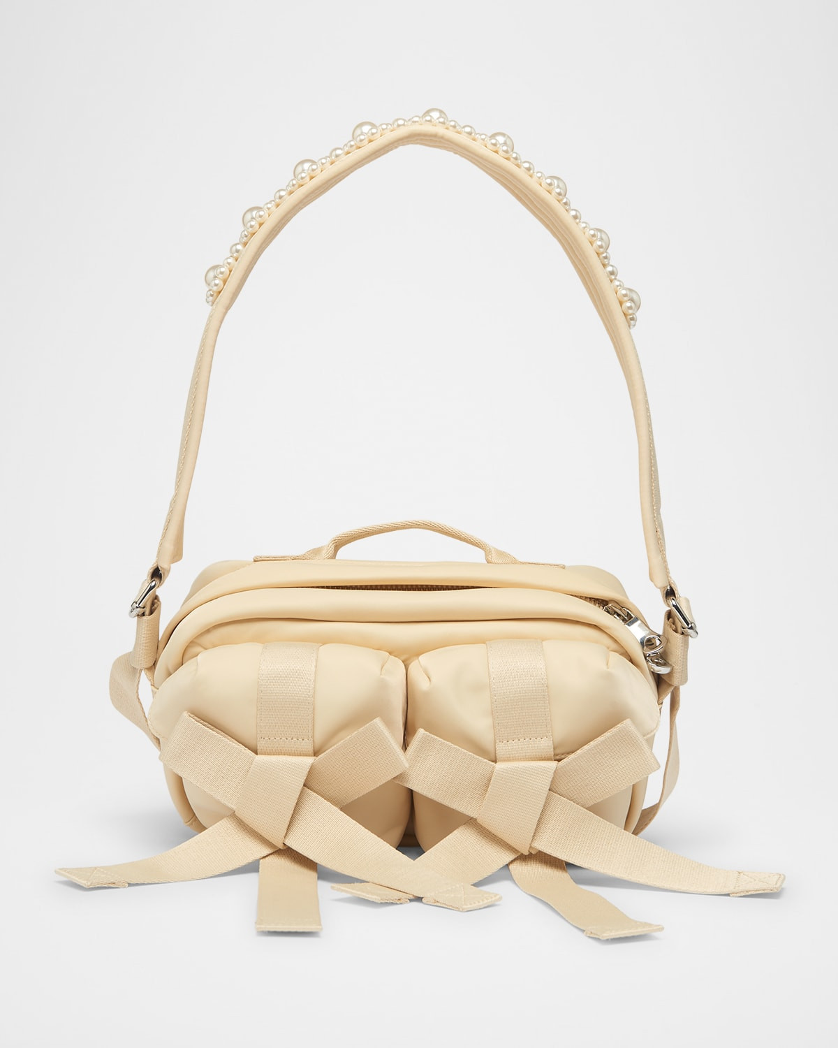 Utility Bow Pearly Pochette Shoulder Bag | Neiman Marcus