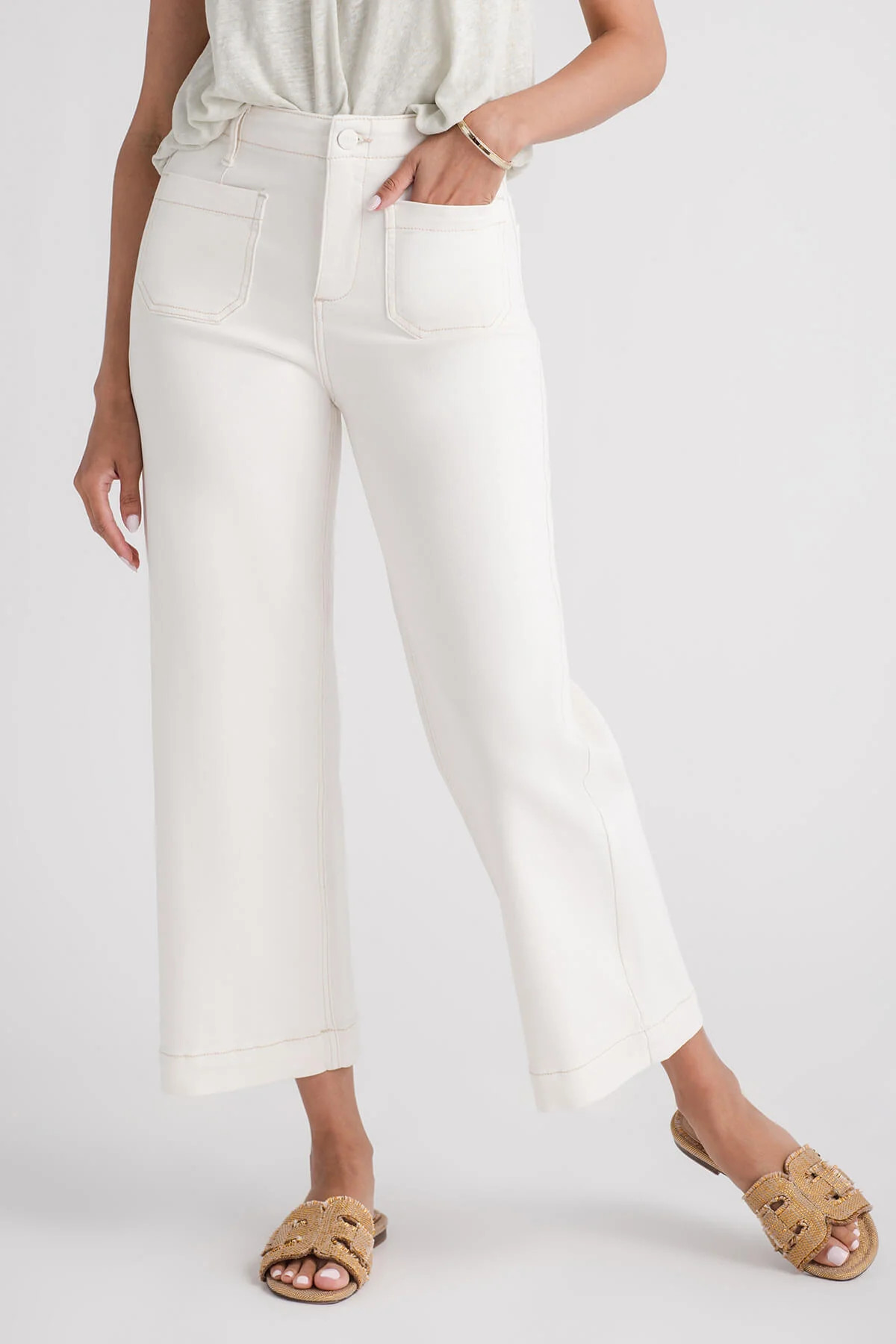 Risen Amelia Cropped Patch Pocket Jeans | Social Threads