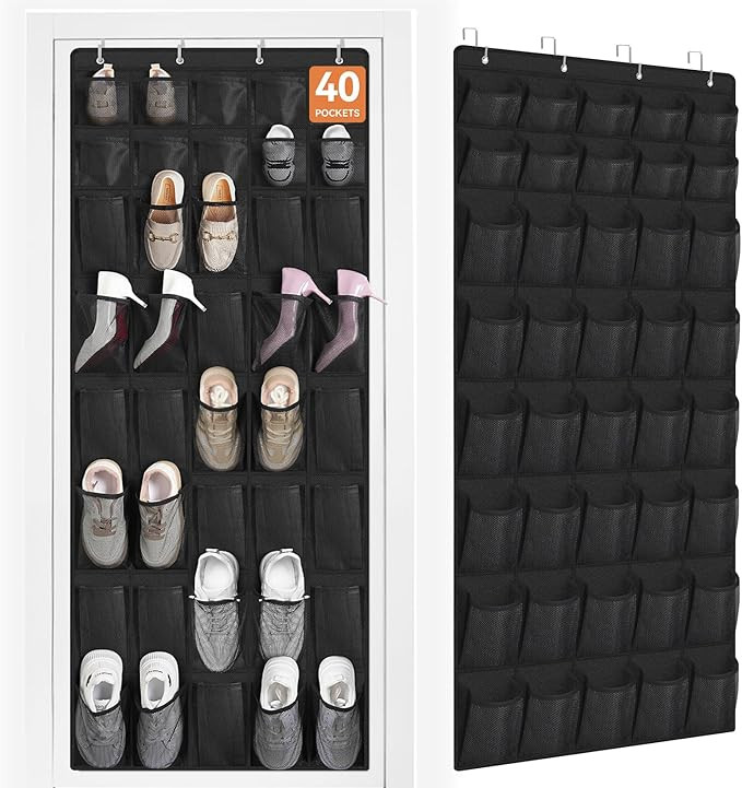 FENTEC 40 Large Pockets Over The Door Shoe Organizer, Mesh Hanging Shoe Organizer Shoe Rack for C... | Amazon (US)