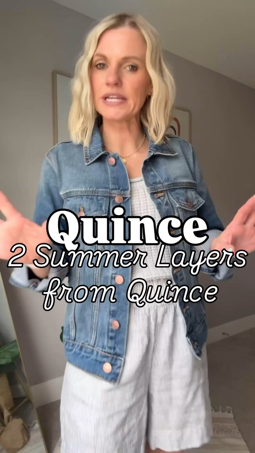 I am all about these cute summer layers from @Quince! A denim jacket is always a go-to layer for summer! This one fits TTS and has a classic fit! This cropped cardigan is super versatile! I’m wearing an xsmall in both! 

#QuincePartner

#LTKOver40 #LTKSeasonal #LTKPetite