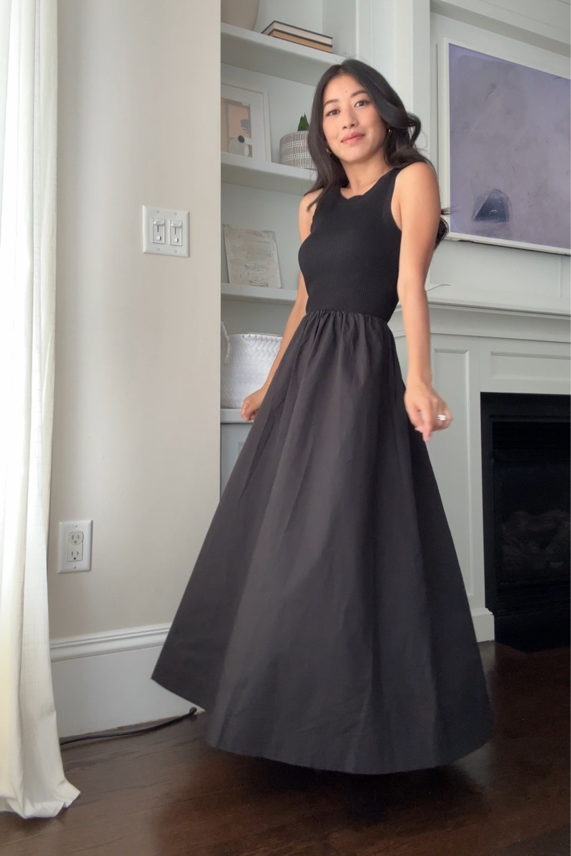 Moon River dress Xs, ribbed torso, lighter weight A line cotton poplin skirt. This is a longer maxi length dress on petites and works on me with flats 

Works with a regular bra using my racer back strap clip 

Also comes in dark green and a beige striped version @Nordstrom #NordstromPartner  

#LTKtravel #LTKfindsunder100

#LTKSeasonal