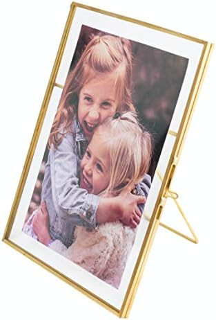 5x7 Vintage Style Antique Gold Picture Frames Gold Photo Frame with Pressed Glass, Brass (Vertica... | Amazon (US)
