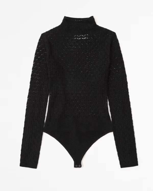 Women's Merino Wool-Blend Pointelle Bodysuit | Women's Tops | Abercrombie.com | Abercrombie & Fitch (US)