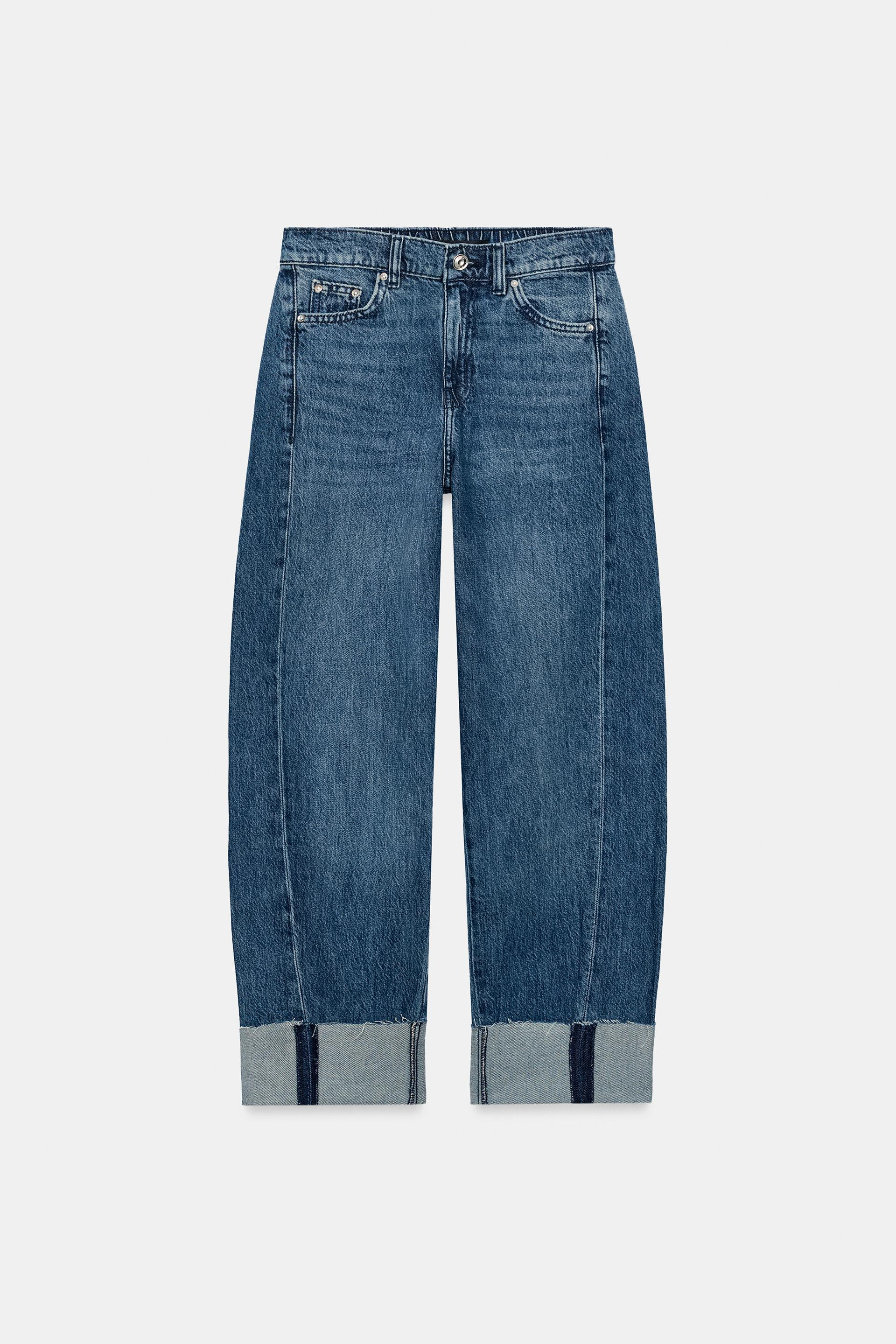 Z1975 MID-WAIST BAGGY JEANS WITH TURN-UP HEMS | Zara US