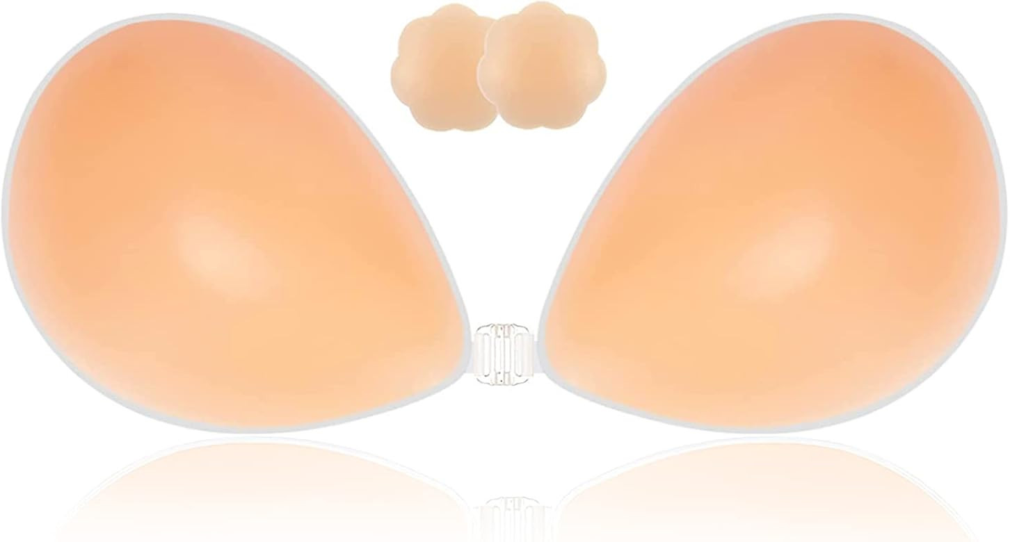 SWEMNED 2 Pairs Adhesive Bra 2023 Upgrad Sticky Invisible Backless Strapless Push Up Bras for Wom... | Amazon (US)