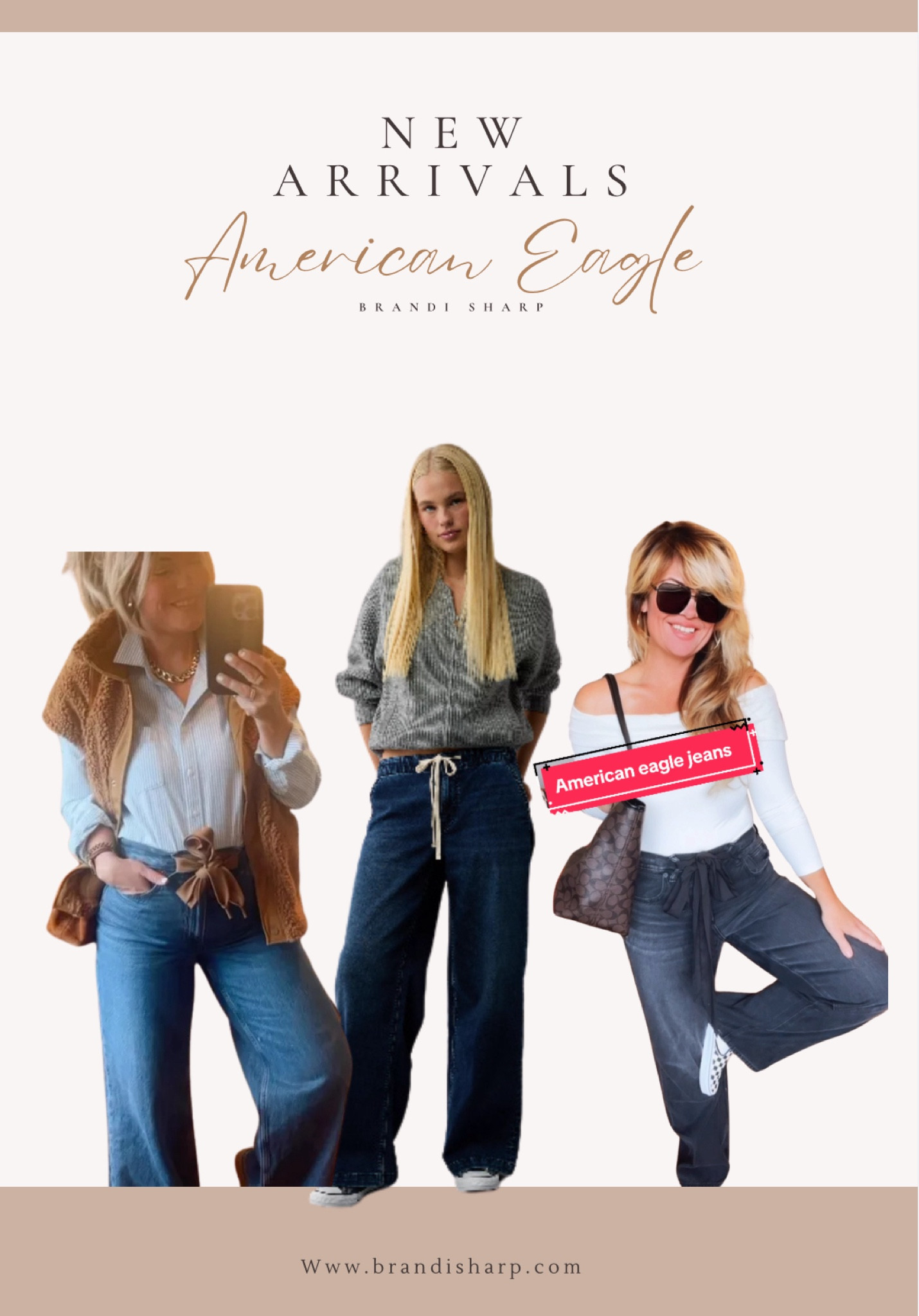 New arrivals at American eagle
Those tie pants will sell out! 
Black wide leg jeans are my number one seller
Vests 


#LTKFindsUnder100 #LTKFindsUnder50 #LTKStyleTip