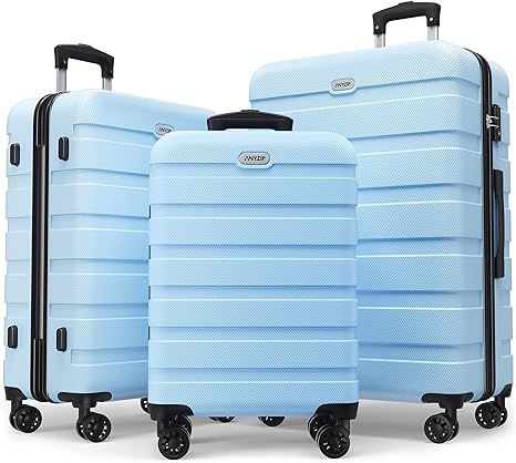 AnyZip Luggage Sets 3 Piece PC ABS Hardside Lightweight Suitcase with 4 Universal Wheels TSA Lock... | Amazon (US)