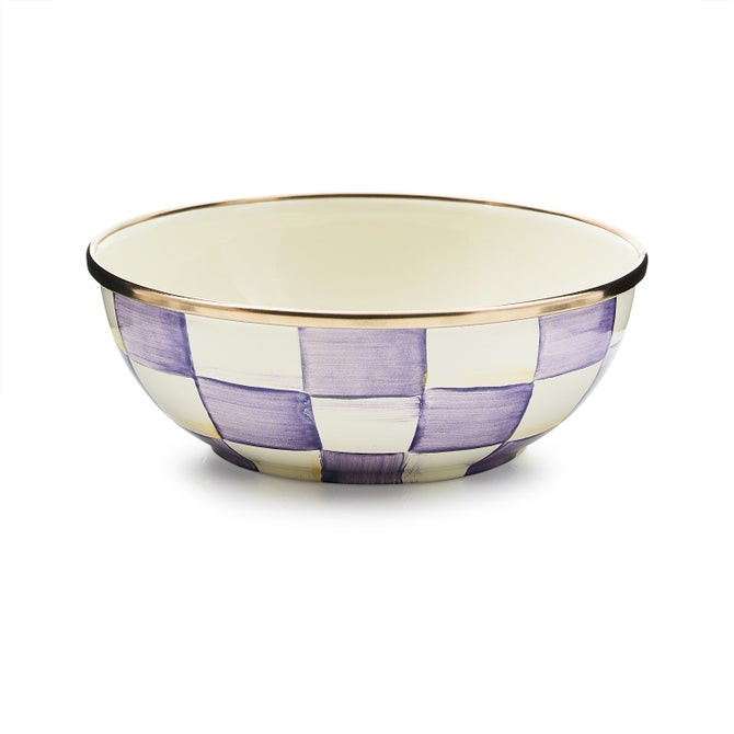 Violet Check Everyday Bowl | MacKenzie-Childs