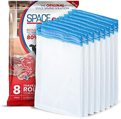 Spacesaver Premium Travel Roll-Up Storage Bags with Double-Zip Seal and Triple-Seal Turbo Valve, ... | Amazon (US)