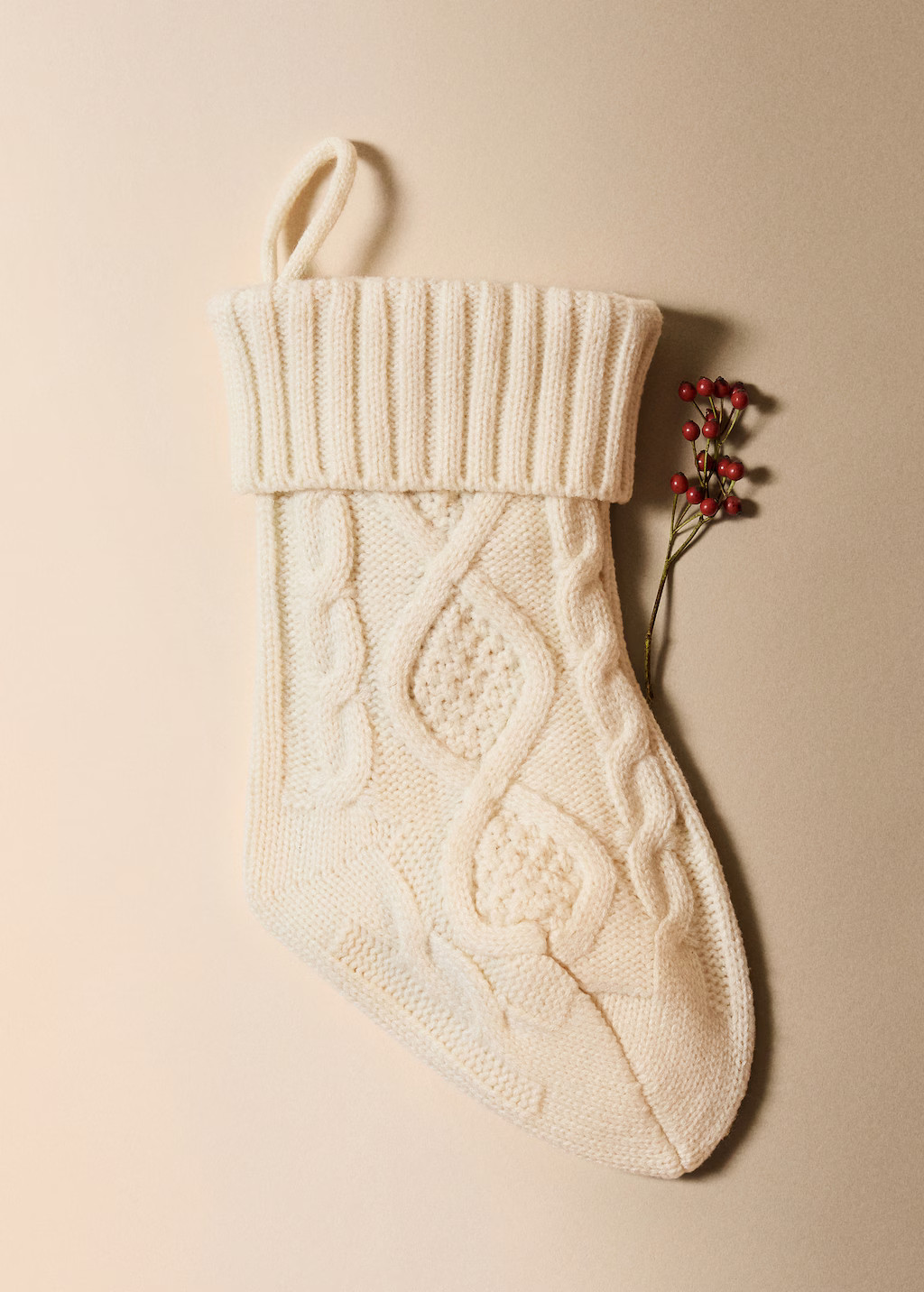 Cable-knit Christmas stocking | Mango (US/MX/AU)