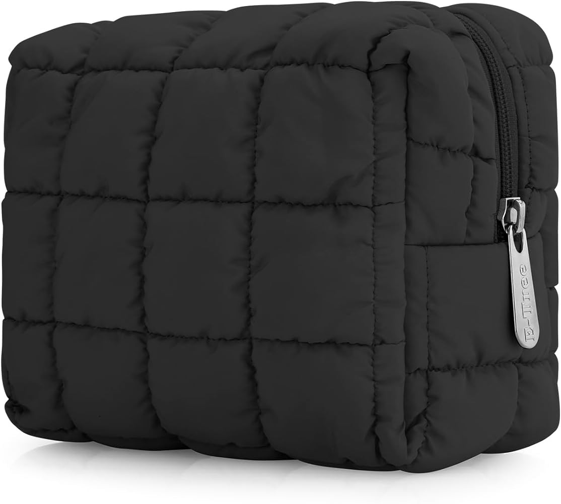 E-Tree Cute Makeup Bag,Quilted Cosmetic Bag,Make up Pouch for Purse,Toiletry Zipper Pouch,Checker... | Amazon (US)