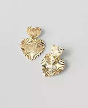 Double Heart Drop Earrings | Ann Taylor (US)