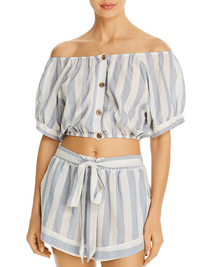 Umbrella Stripes Harper Cropped Top Swim Cover-Up | Bloomingdale's (US)