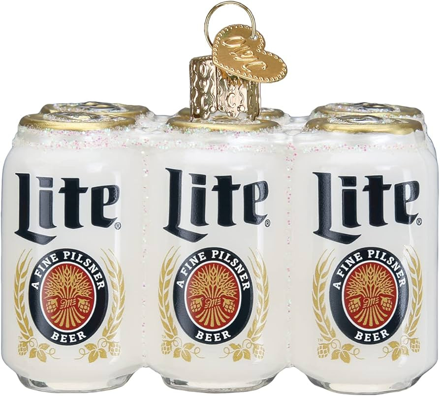 Old World Christmas Miller Lite Six Pack Glass Blown Ornament for Christmas Tree | Amazon (US)