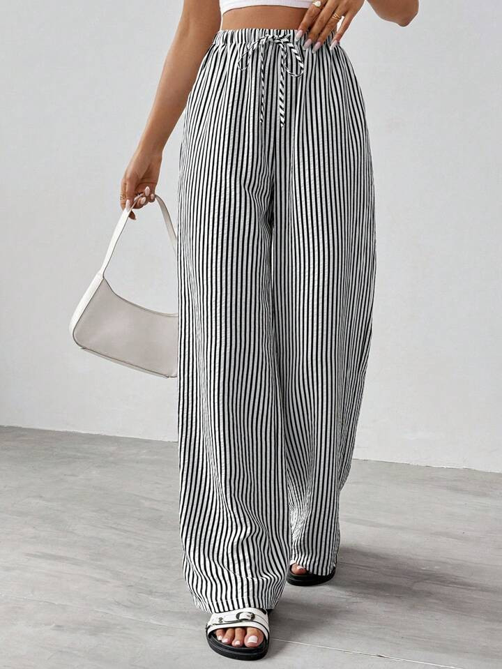 SHEIN Tall Striped & Printed Casual Daily Wear Women Spring/Summer Long Pants | SHEIN