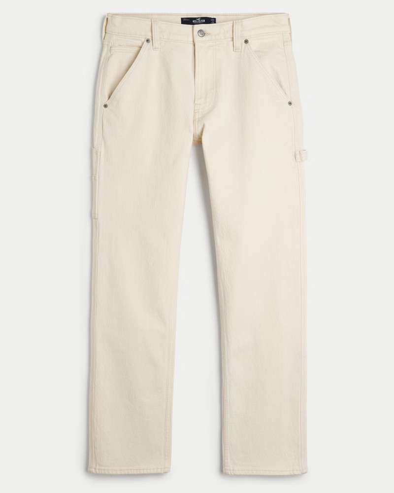 Cream Signature Straight Carpenter Jeans | Hollister (US)