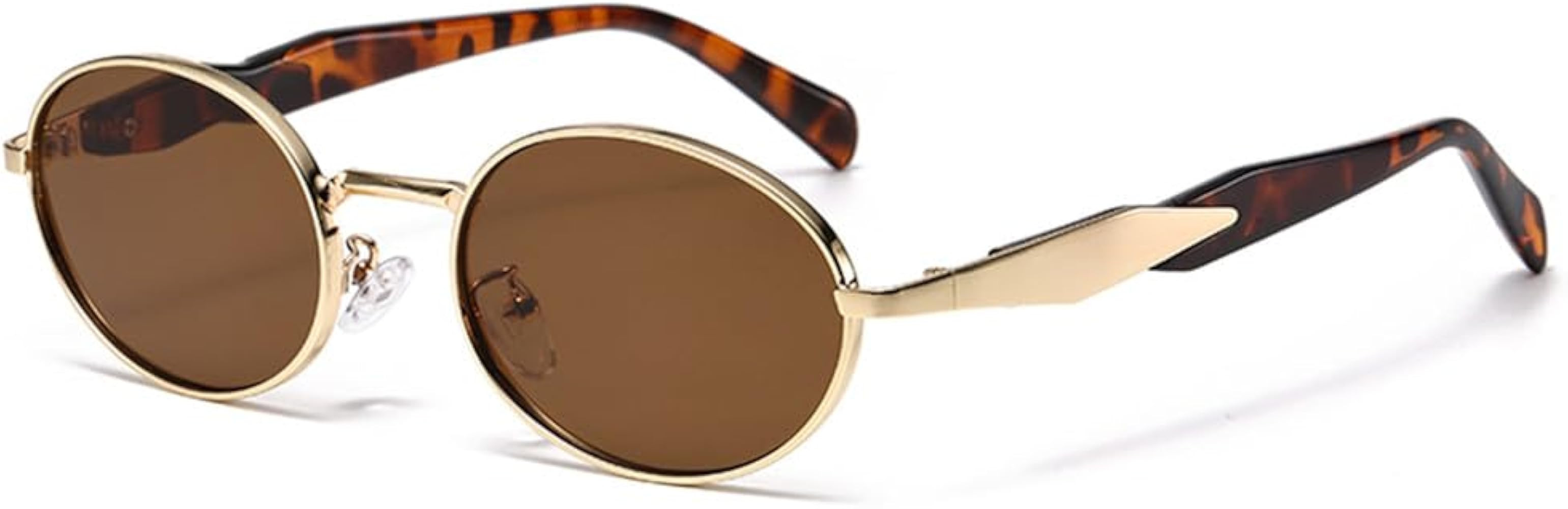 Small Oval Metal Sunglasses UV400 Punk for outdoor sports running and riding | Amazon (US)