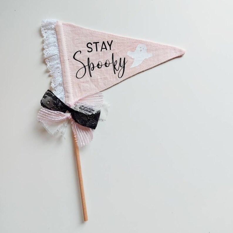 Halloween Pennant Flag Decor Assembled Stay Spooky Pennant - Etsy | Etsy (US)