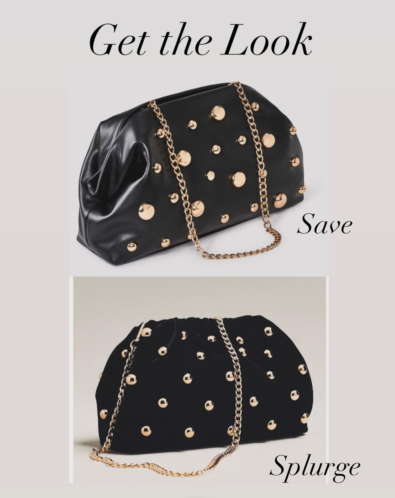 Look for less studded clutch bag, perfect for a New Years Eve outfit 

#LTKMidsize #LTKHoliday #LTKSeasonal