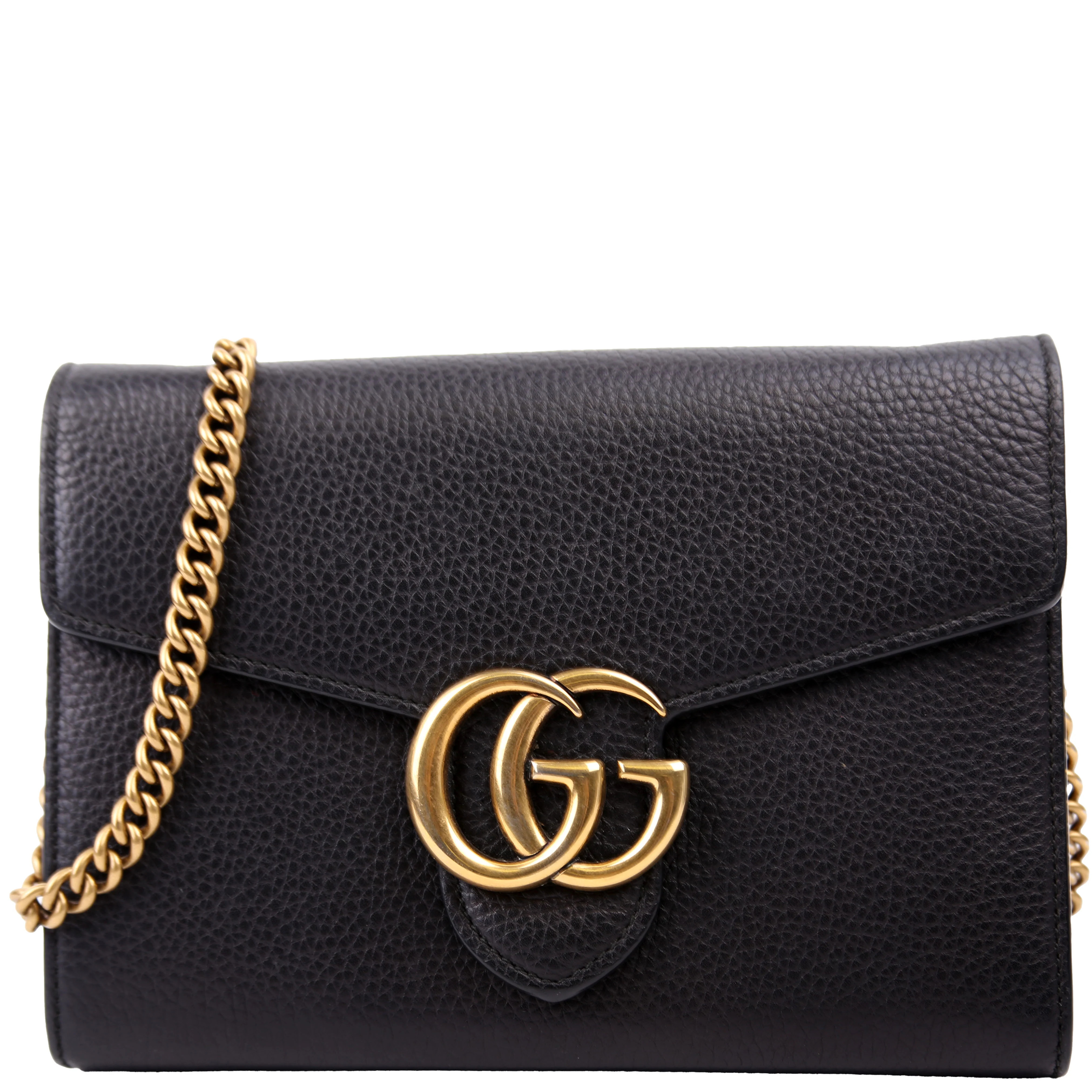 401232 Marmont Chain Wallet Black | Keeks Designer Handbags