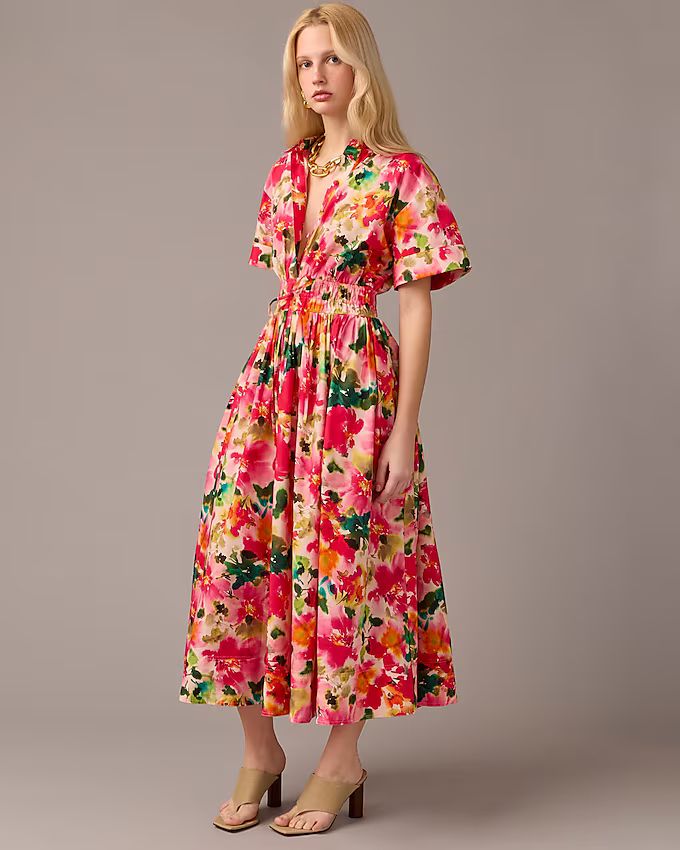 newElena shirtdress in floral cotton poplin | J.Crew US